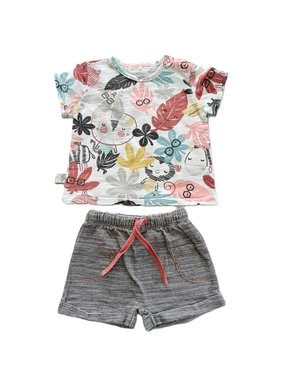 Ensemble short + t shirt manches courtes été Boboli 9 mois